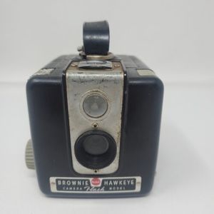 Kodak Brownie Hawkeye Box Camera Flash Model Untested Retro Black‎